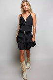 POL V-Neck Cotton Ruffled Crop Cami  Style Ratio