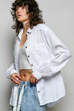 POL Washed Textured Cotton Western Button Front Shirt  Style Ratio