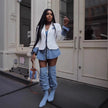 Patchwork Denim with Blazer Attached  Style Ratio