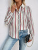 Perfee Contrast Striped Collared Neck Long Sleeve Shirt  Style Ratio