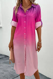 Perfee Gradient Long Sleeve Shirt Dress  Style Ratio