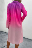 Perfee Gradient Long Sleeve Shirt Dress  Style Ratio