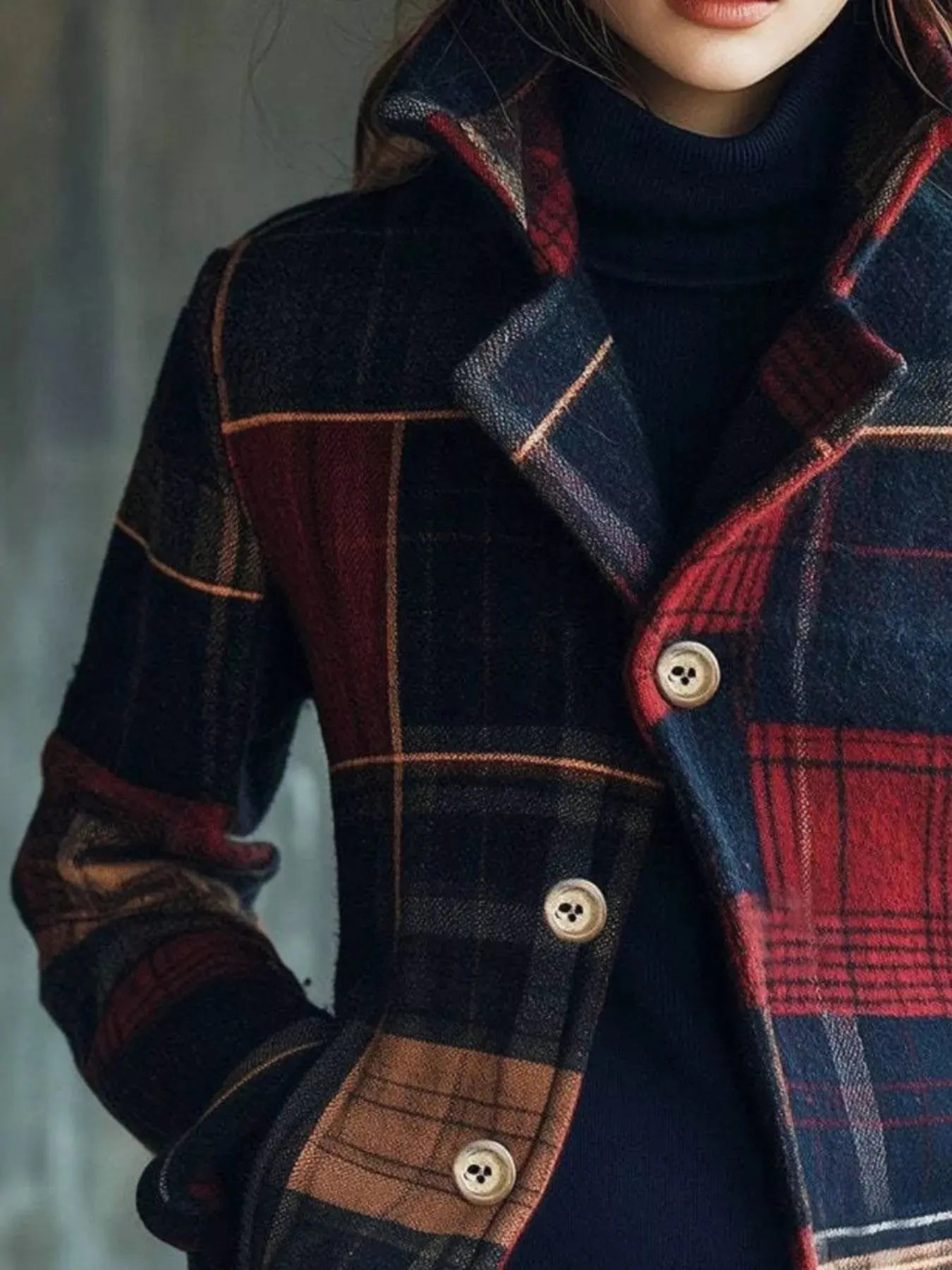 Plaid Button Up Blazer  Style Ratio