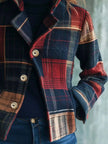 Plaid Button Up Blazer  Style Ratio