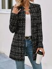 Plaid Open Front Long Sleeve Blazer  Style Ratio
