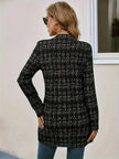 Plaid Open Front Long Sleeve Blazer  Style Ratio