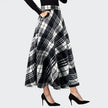 Plaid Tweed Large Pocket A Line Skirt  Style Ratio