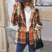 Plaid Women Vintage Notched Lapel Blazer  Style Ratio