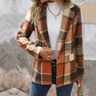 Plaid Women Vintage Notched Lapel Blazer  Style Ratio