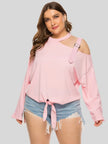 Plus Size Cold-Shoulder Tied Top  Style Ratio