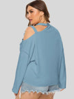 Plus Size Cold-Shoulder Tied Top  Style Ratio