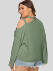Plus Size Cold-Shoulder Tied Top  Style Ratio