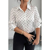 Plus Size Polka Dot Button Up Long Sleeve Shirt  Style Ratio