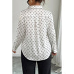 Plus Size Polka Dot Button Up Long Sleeve Shirt  Style Ratio