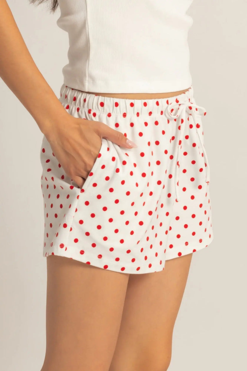 Polka Dot Drawstring Shorts  Style Ratio