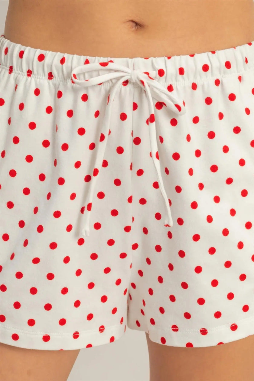 Polka Dot Drawstring Shorts  Style Ratio