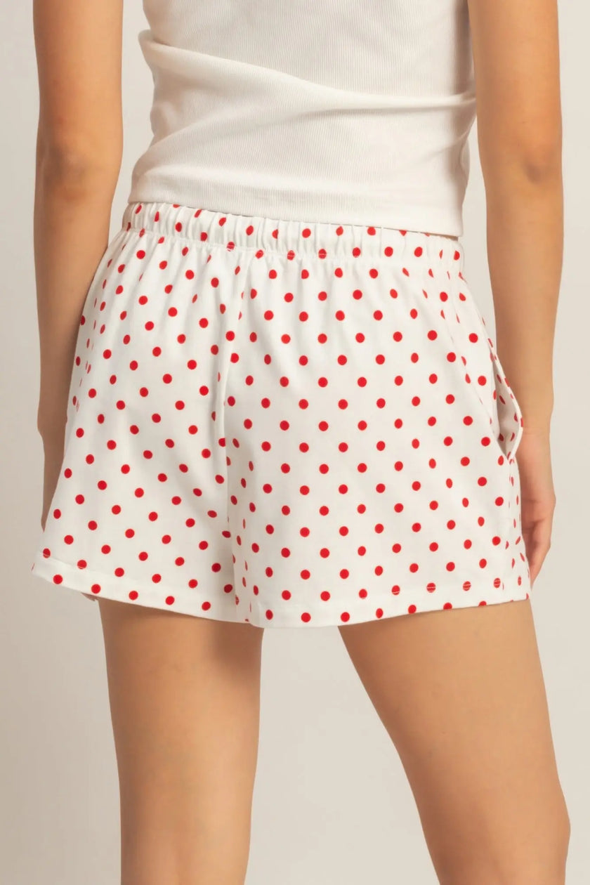 Polka Dot Drawstring Shorts  Style Ratio