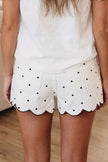 Polka Dot Scalloped Hem Shorts  Style Ratio