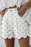Polka Dot Scalloped Hem Shorts  Style Ratio