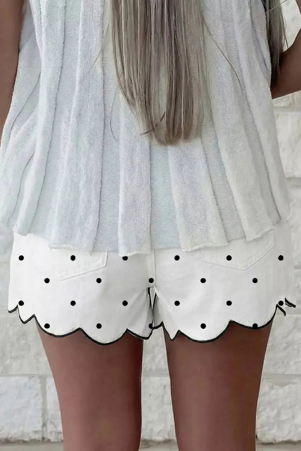 Polka Dot Scalloped Hem Shorts  Style Ratio