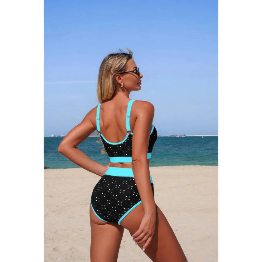 Push Up Triangle High Waisted Band Bikini  Style Ratio