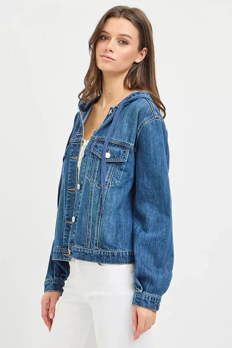 RISEN Basic Denim Jacket with Hoodie  Style Ratio