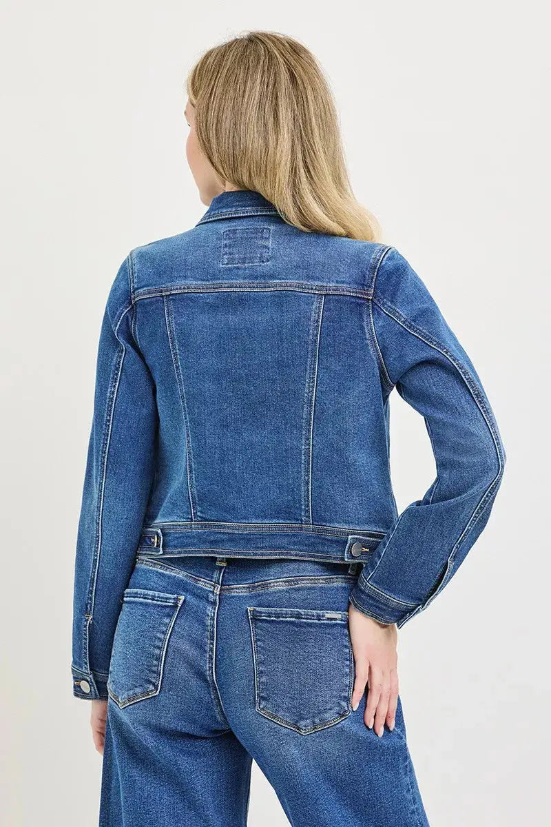 RISEN Basic Fitted Button Down Denim Jacket  Style Ratio