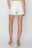 RISEN Button Fly Frayed Hem Denim Shorts  Style Ratio
