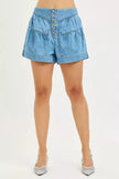 RISEN Elastic Band Slouchy Shorts With Shirred Detail  Style Ratio