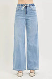 RISEN Elastic Band Slouchy Wide Jeans with Drawstring  Style Ratio