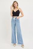 RISEN Elastic Band Slouchy Wide Jeans with Drawstring  Style Ratio