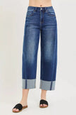 RISEN Full Size Slouchy Crop Barrel Cuffed Jeans Plus Size  Style Ratio