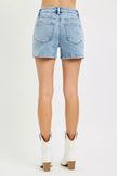 RISEN High Rise Denim Shorts with Embroidered Detail  Style Ratio