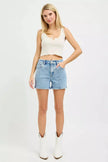 RISEN High Rise Denim Shorts with Embroidered Detail  Style Ratio