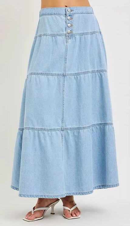 RISEN High Rise Ruffle Long Skirts  Style Ratio