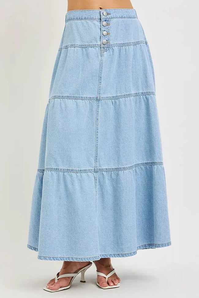 RISEN High Rise Ruffle Long Skirts  Style Ratio