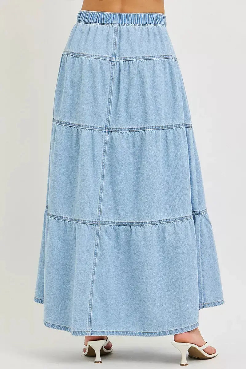RISEN High Rise Ruffle Long Skirts  Style Ratio