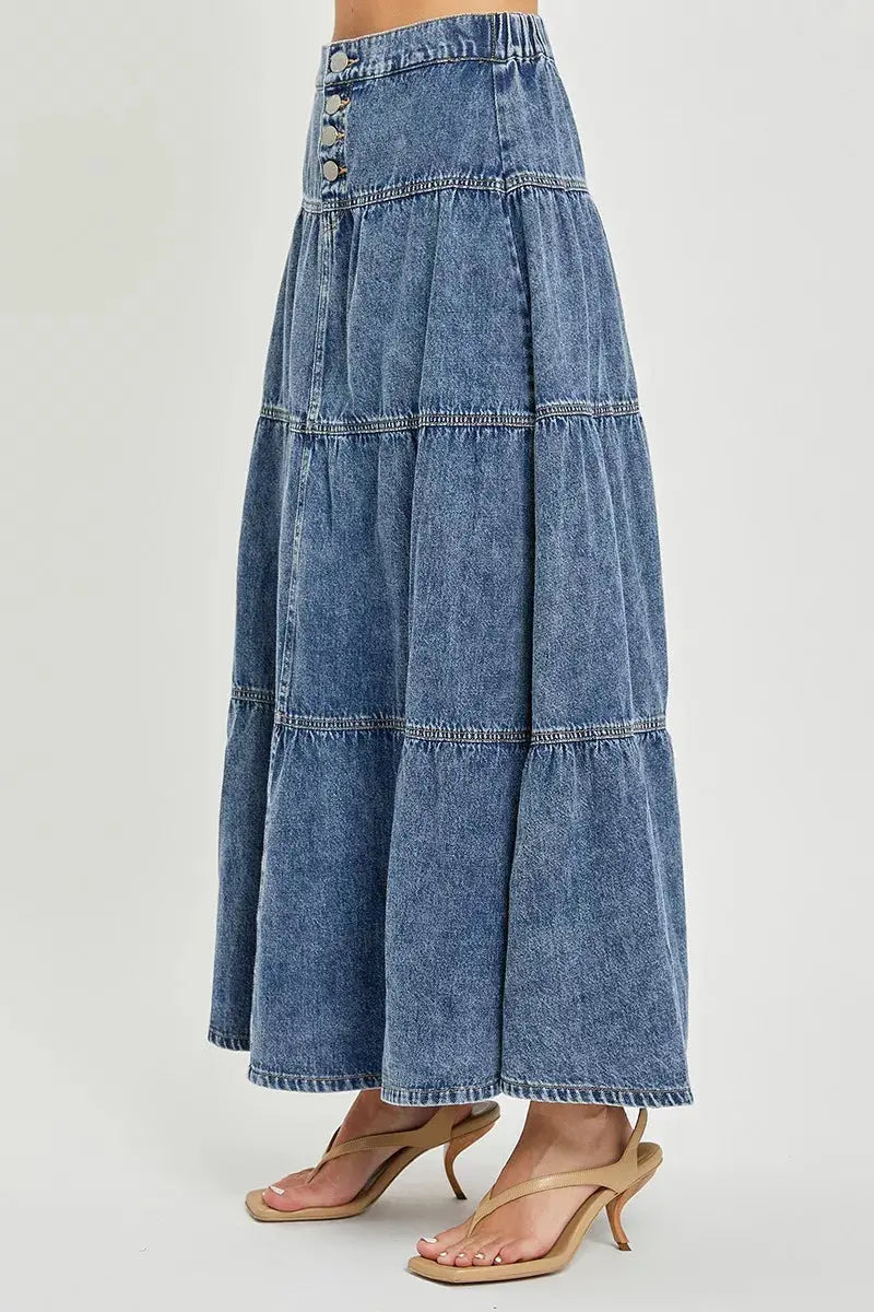 RISEN High Rise Ruffle Long Skirts  Style Ratio
