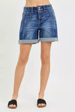 RISEN High Rise Seamed Roll Up Shorts  Style Ratio