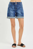 RISEN High Rise Seamed Roll Up Shorts  Style Ratio