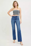 RISEN High Rise Straight Patch Pocket Seamed Jeans  Style Ratio