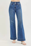 RISEN High Rise Wide Leg Wide Band Detail Jeans  Style Ratio