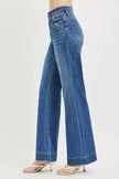 RISEN High Rise Wide Leg Wide Band Detail Jeans  Style Ratio
