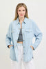 RISEN Oversized Stripe Denim Shaket  Style Ratio