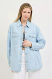 RISEN Oversized Stripe Denim Shaket  Style Ratio