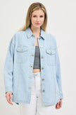 RISEN Oversized Stripe Denim Shaket  Style Ratio