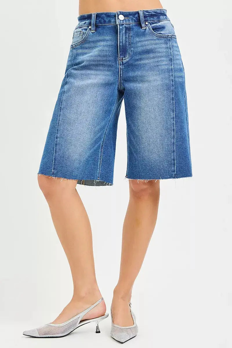 RISEN Raw Hem Slouchy Seamed Jorts  Style Ratio