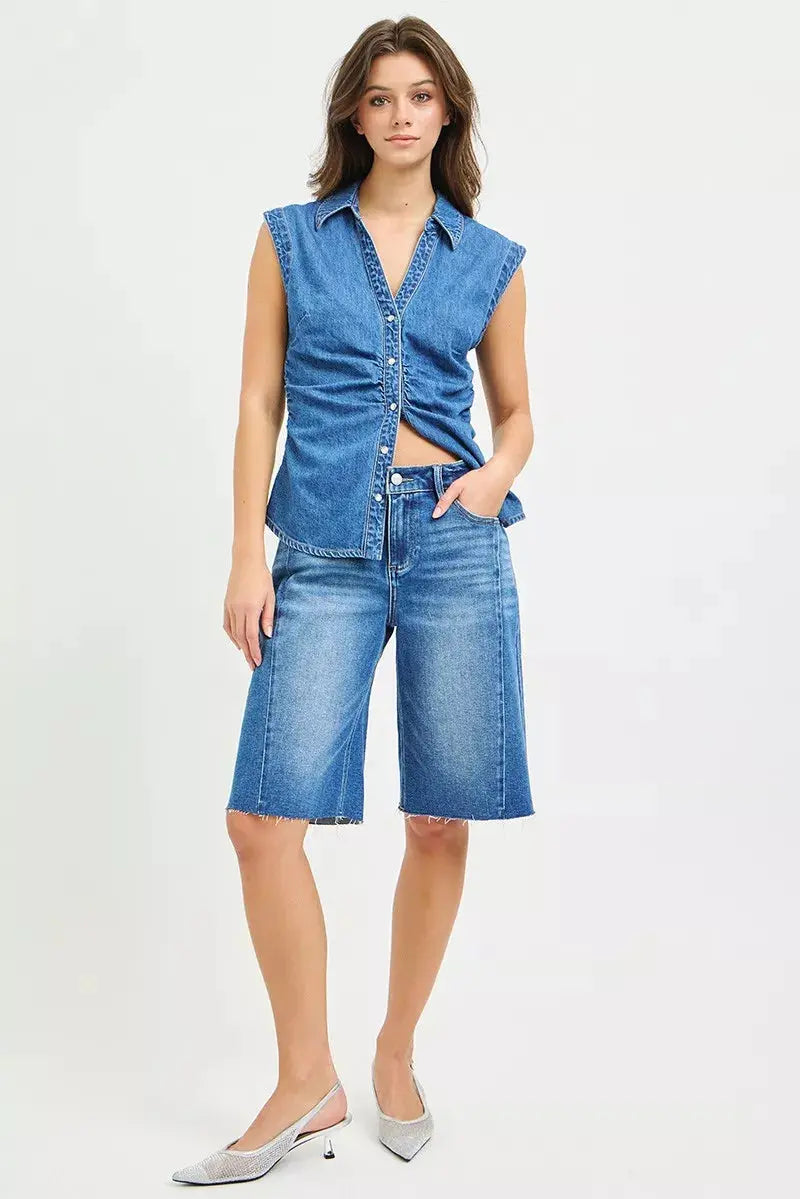 RISEN Raw Hem Slouchy Seamed Jorts  Style Ratio