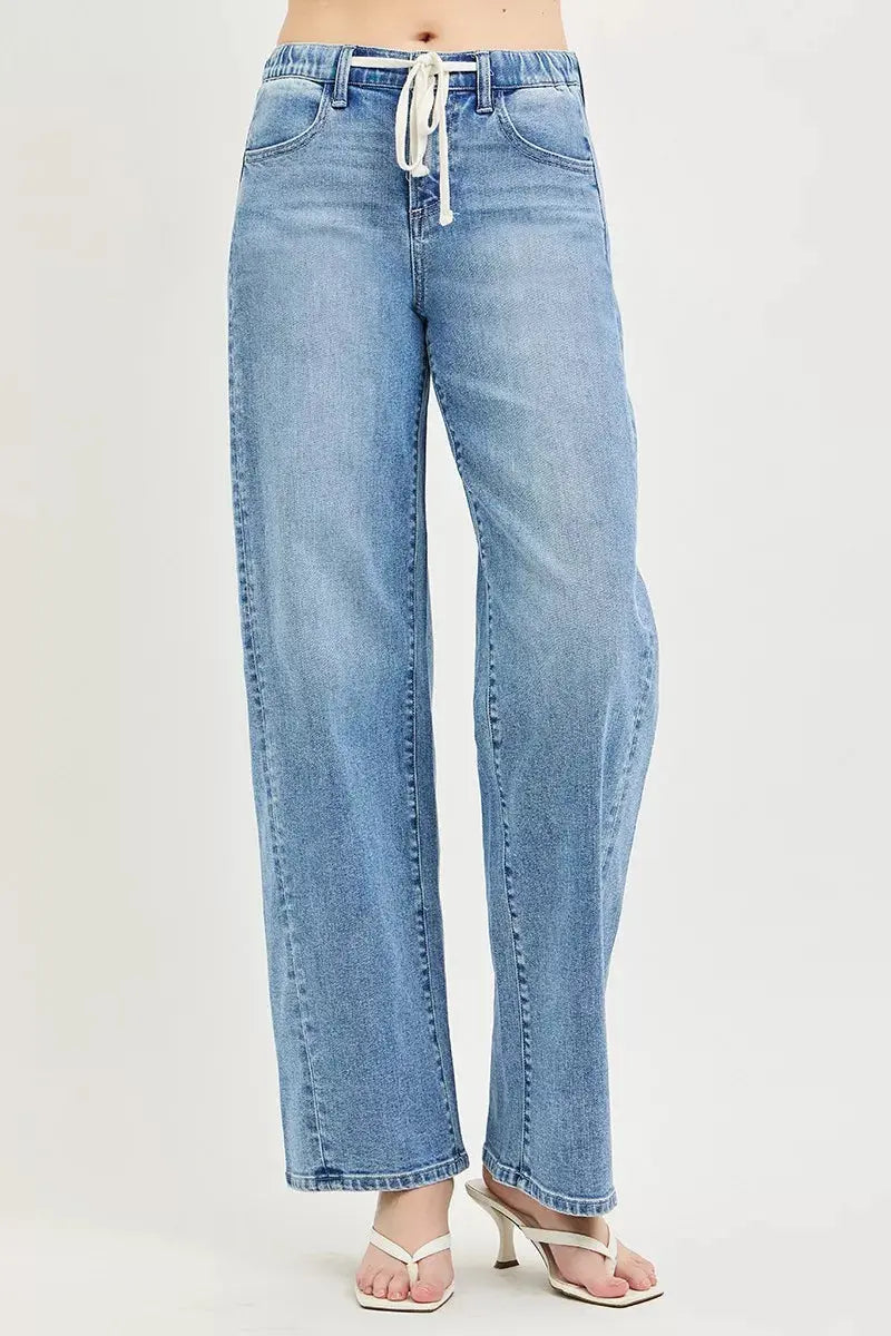 RISEN Relaxed Fit Drawstring Waist Jeans  Style Ratio