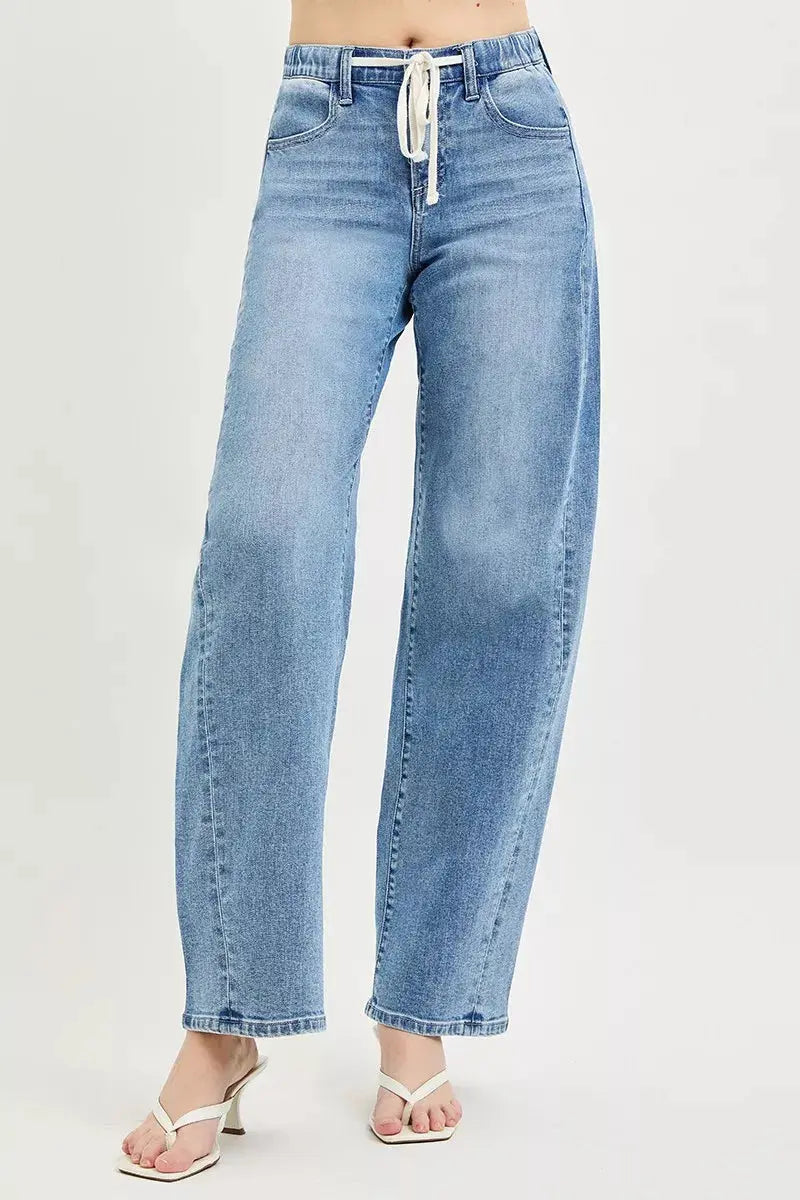 RISEN Relaxed Fit Drawstring Waist Jeans  Style Ratio
